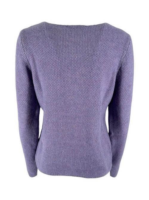 Women's lilac melange crew-neck sweater La fileria | 23211-39911707